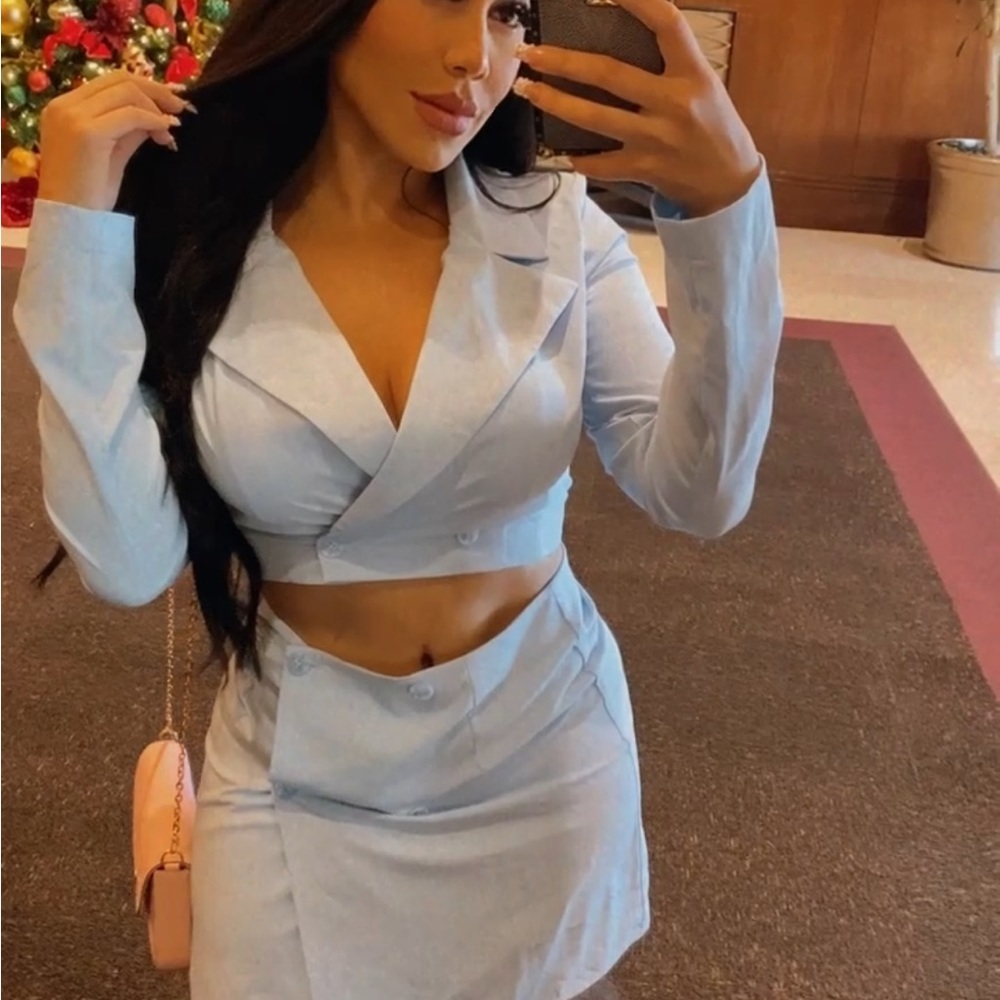 Baby blue two piece set